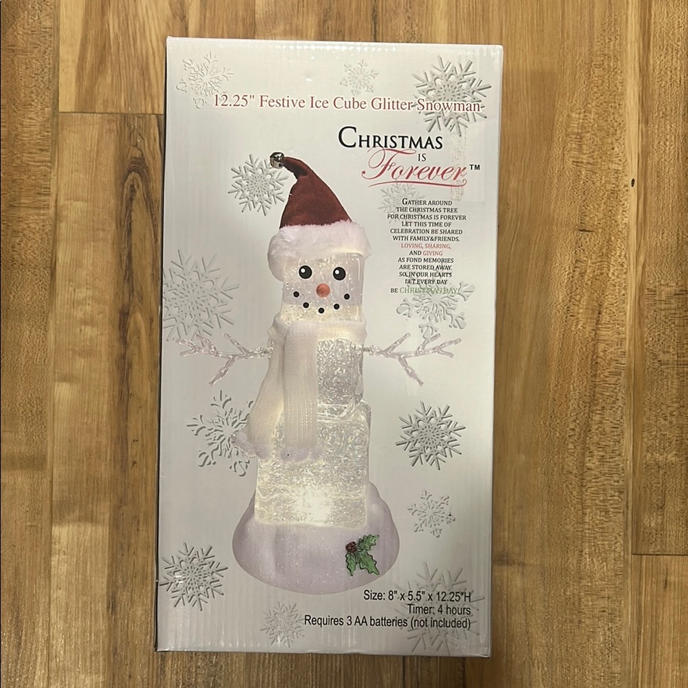 Christmas Ice Cube Glitter Snowman